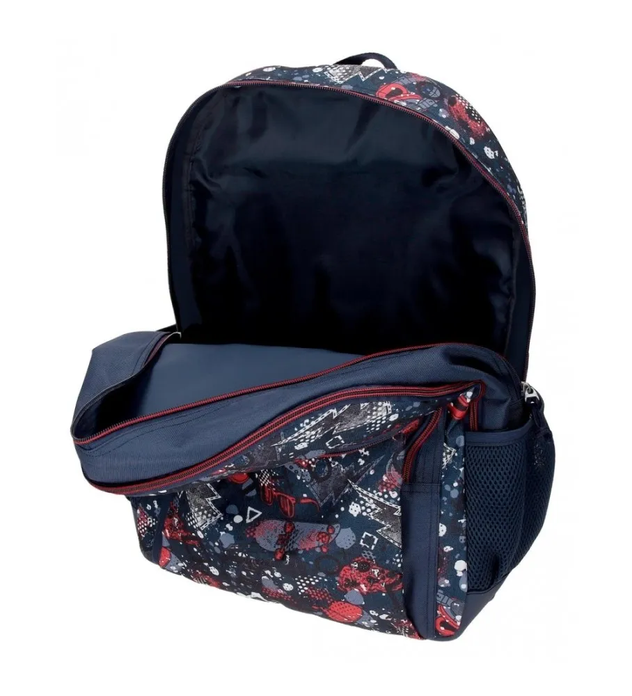 Mochila Escolar Movom Free time con carro 46 cm marino